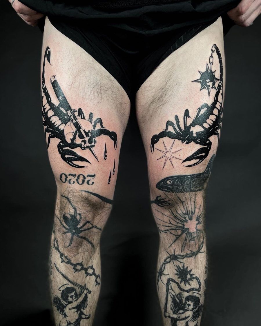 Sword Swallowing Skeleton by Dani J (Parliament Tattoo, London) : r/tattoos